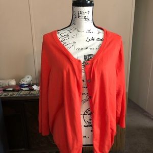 Plus size cardigan 3/4 sleeve sweater